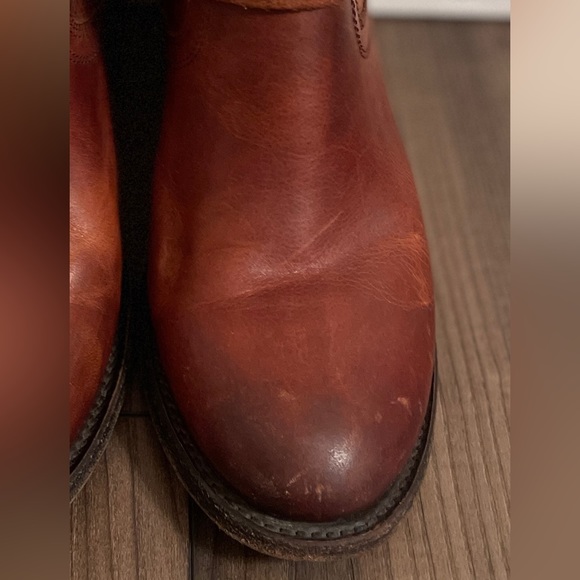 Freebird by Steven Casey Cognac Brown Leather & Suede Ankle Boots Sz 9 - Picture 4 of 6